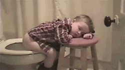 Tired Kid Having Diarrhea GIF