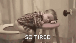 Tired Kid On Toilet GIF