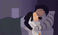 Tired Max Goof Sleeping In Bed