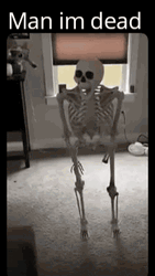 Tired Meme Man I'm Dead Falling Down Skeleton GIF