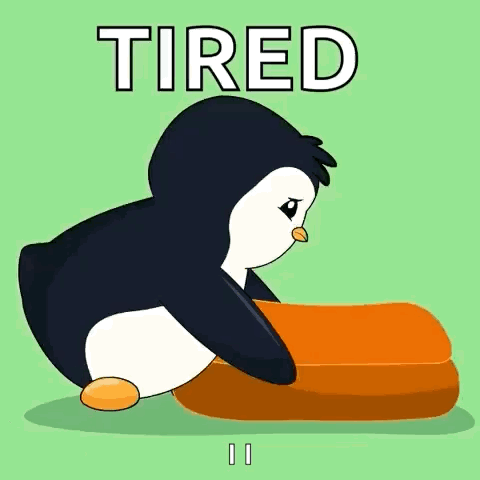 Tired Penguin Lying On Carrot GIF