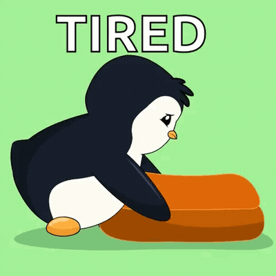 Tired Penguin Lying On Soap GIF