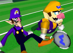 Tired Wario Playing Tennis GIF