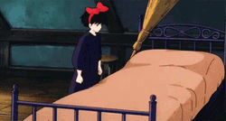 Tired Woman Bed Flop GIF