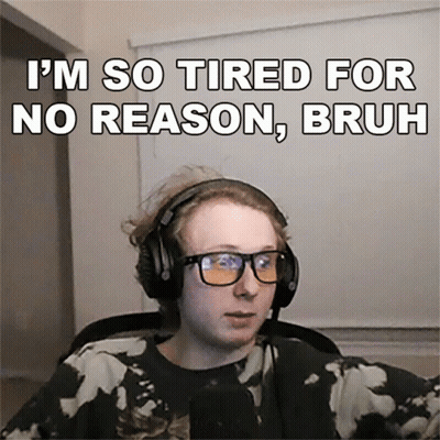 Tired Young Man With Headphones And Glasses GIF