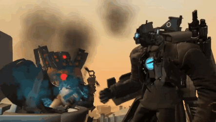 Titan Speakerman Duo Getting Ambushed GIF