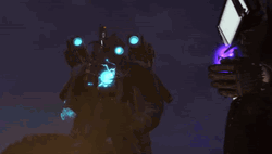 Titan Tv Man Fighting Between Two GIF