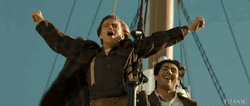 Titanic Cheering Jack Dawson GIF