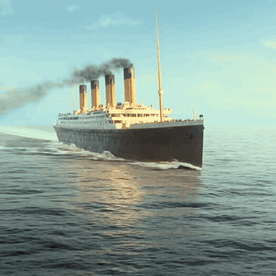 Titanic Floating On Water GIF