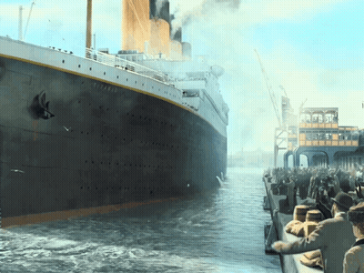 Titanic Ship Docked At Pier GIF