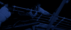 Titanic Sinking Jack And Rose Hold The Rail GIF
