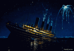 Titanic Sinking Smoke Coming Out Of Ship GIF