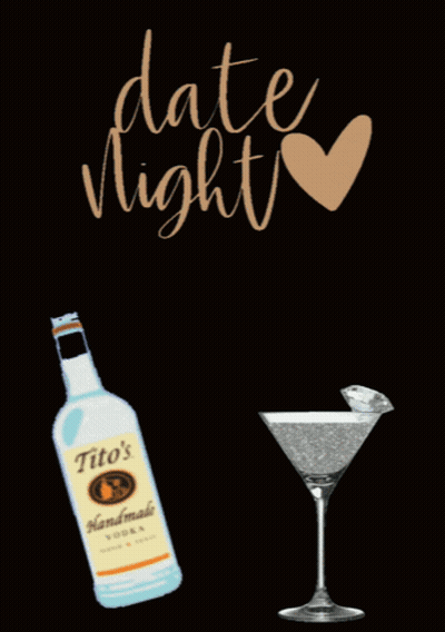 Tito's Handmade Vodka Next To Diamond Martini GIF