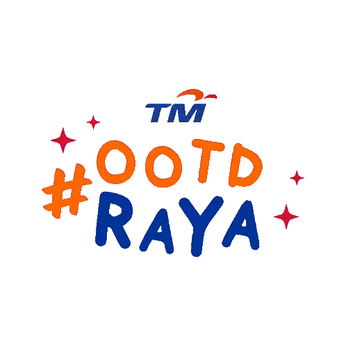 TM OOTD Raya Logo With Orange And Blue Text Sticker