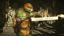 Tmnt Michel Angelos Throwing Pizza GIF
