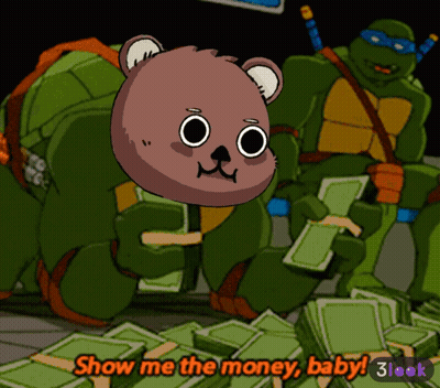 TMNT Money Teddy Bear Show Me The Money Baby GIF