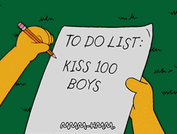 To Kiss 100 Boys Checklist GIF