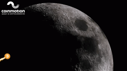 To The Moon Bitcoin Logo GIF