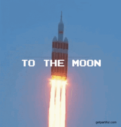 To The Moon Flying Rocket GIF