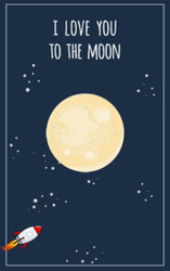 To The Moon Rocket Turning Around The Moon GIF