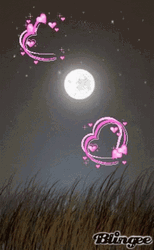 To The Moon Two Pink Hearts GIF