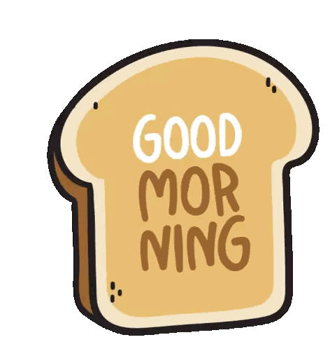 Toast Slice Saying Good Morning Sticker