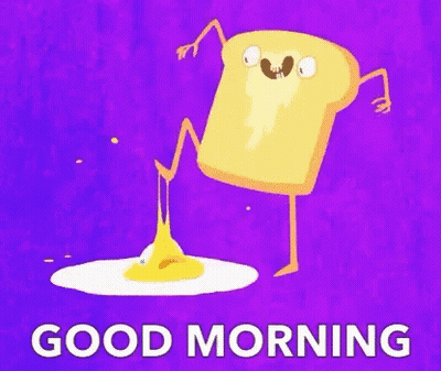 Toast Standing On Egg Saying Good Morning GIF