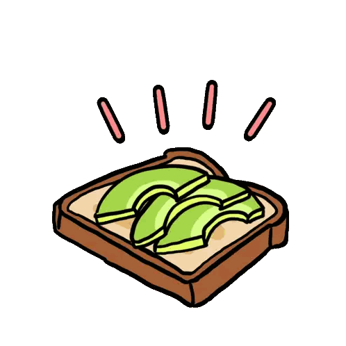 Toast With Peanut Butter And Avocado Slices Sticker
