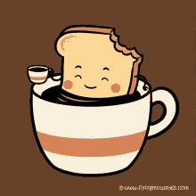 Toasted Bread Enjoys Animated Coffee Pool