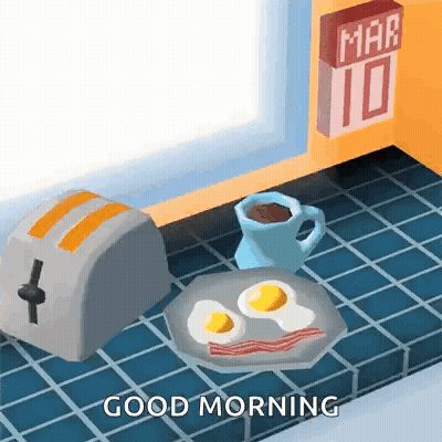 Toaster Eggs Bacon Coffee Good Morning GIF