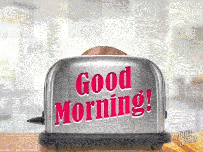 Toaster Saying Good Morning With Toast GIF