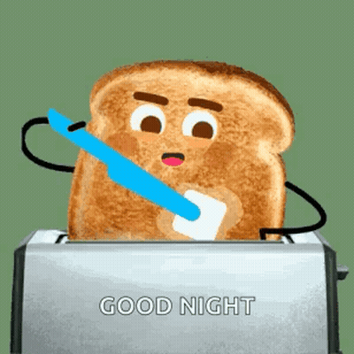 Toaster With Toast And Good Night GIF