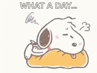 Today Drained Me Snoopy Collapsing On Bean Bag GIF