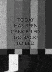 Today Is Cancelled Go Back To Bed  GIF