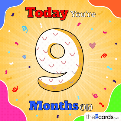 Today You're 9 Months Old Snail On Donut GIF