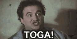 Toga Animal House Shouting GIF