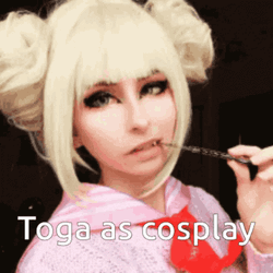 Toga Himiko MHA Cosplay Eye Roll GIF