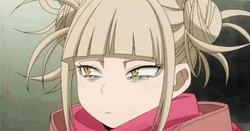 Toga Himiko MHA Cute Face Finger On Cheek GIF