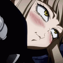 Toga Himiko MHA Pinned Down Blushing GIF