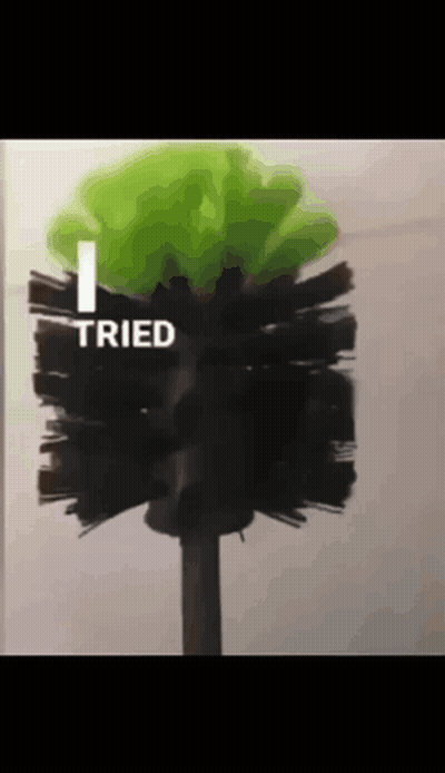Toilet Brush With Word Tried GIF