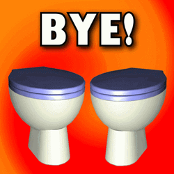 Toilet Cat Ok Bye Bye GIF
