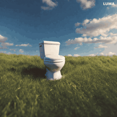 Toilet In Grass Field GIF