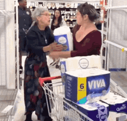 Toilet Paper Fight Hoarders GIF