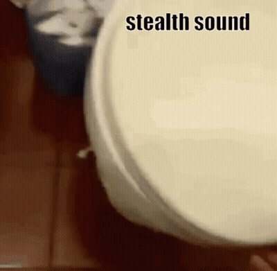 Toilet With Stealth Sound Written GIF