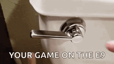 Toilet With Your Game On The E9 GIF