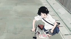 Toki Wo Kakeru Shoujo Makoto Konno Riding Bike GIF