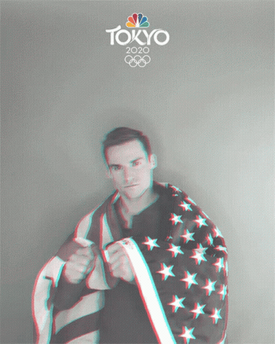 Tokyo 2020 Olympics Man Holding American Flag GIF