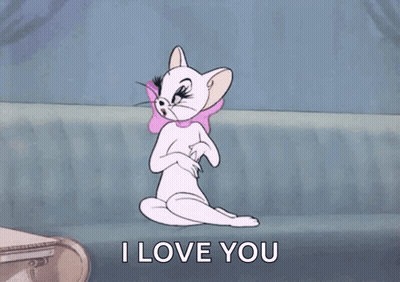 Tom And Jerry Cartoon Cat Saying I Love You GIF