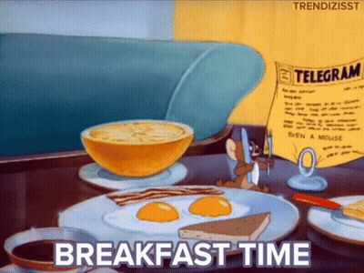 Tom And Jerry Eating Breakfast Time GIF
