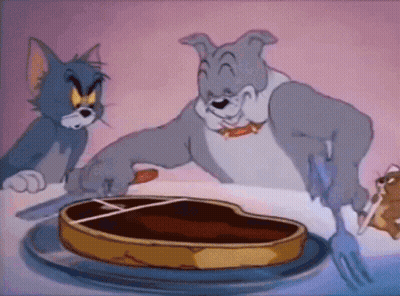 Tom And Jerry Eating Steak GIF